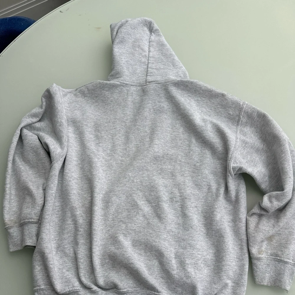 Gildan Gray Hoodie with Blue and Orange Accents - Picture 4 of 4